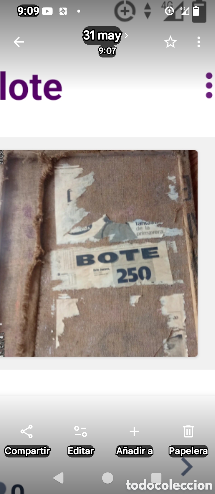 Vintage: Cuadro pintado en arpillera - Foto 5