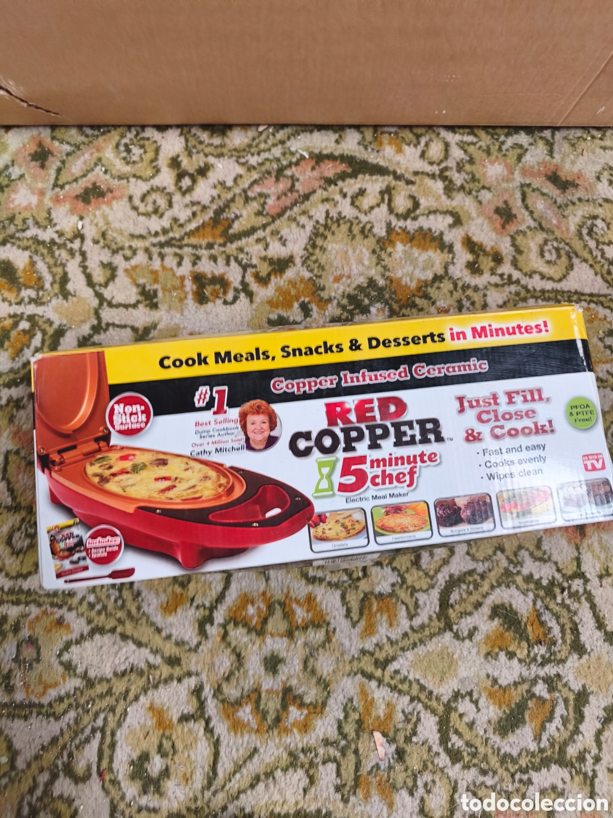 Vintage: Sart&eacute;n El&eacute;ctrica Compacta Red Copper 5-Minute Chef