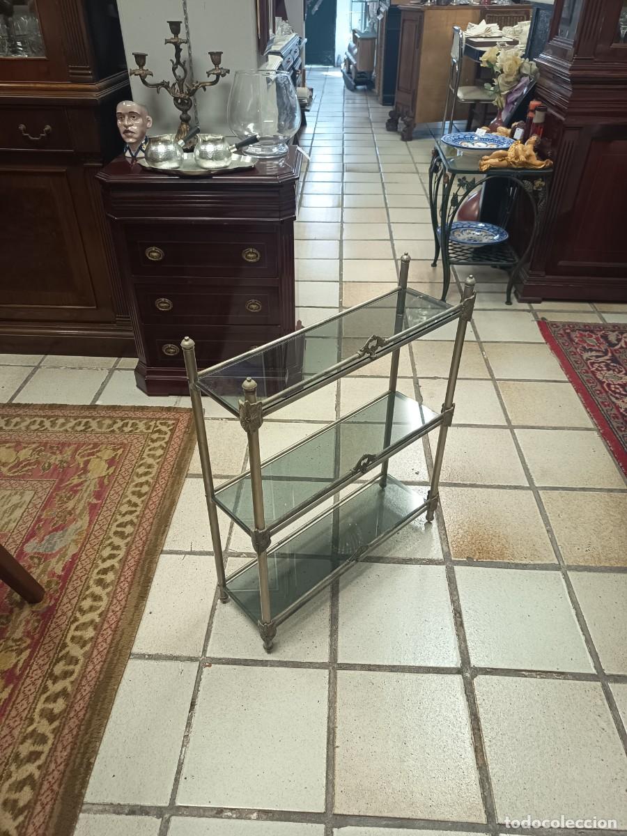 Vintage: Estanter&iacute;a decorativa metal y cristal