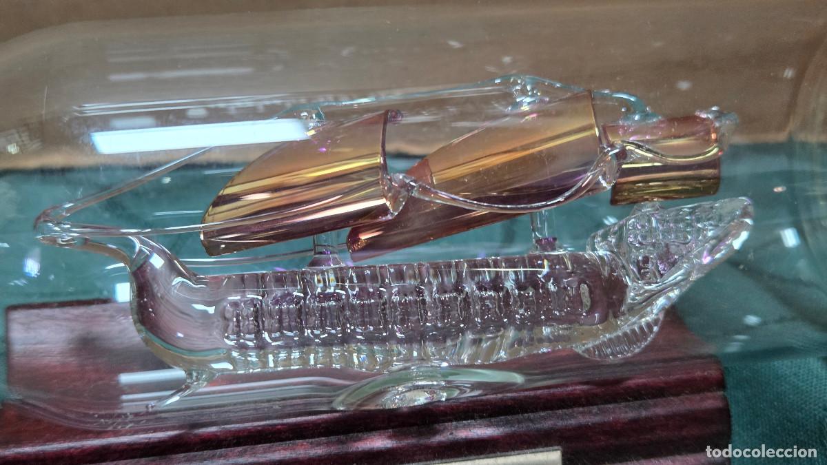 Vintage: barco de cristal en botella - Foto 2