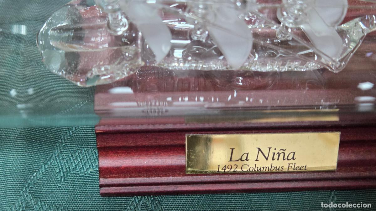 Vintage: barco de cristal en botella - Foto 4