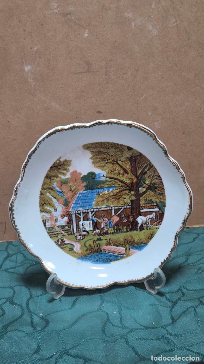 Vintage: plato de porcelana para colgar