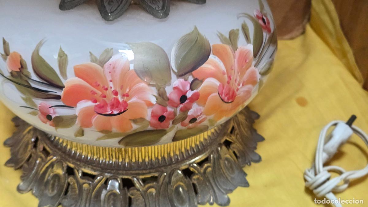Vintage: lampara de mesa metal y cristal - Foto 7