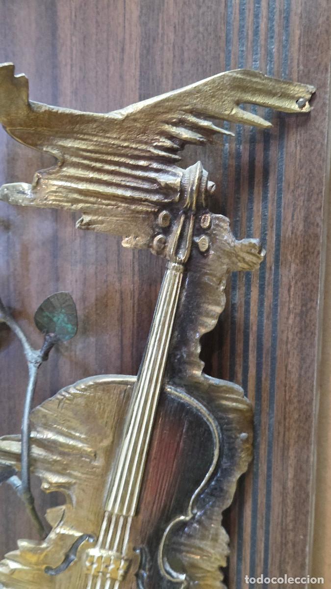 Vintage: cuadro con violin de bronce - Foto 4