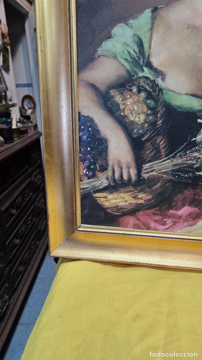 Vintage: cuadro con litografia mujer - Foto 4