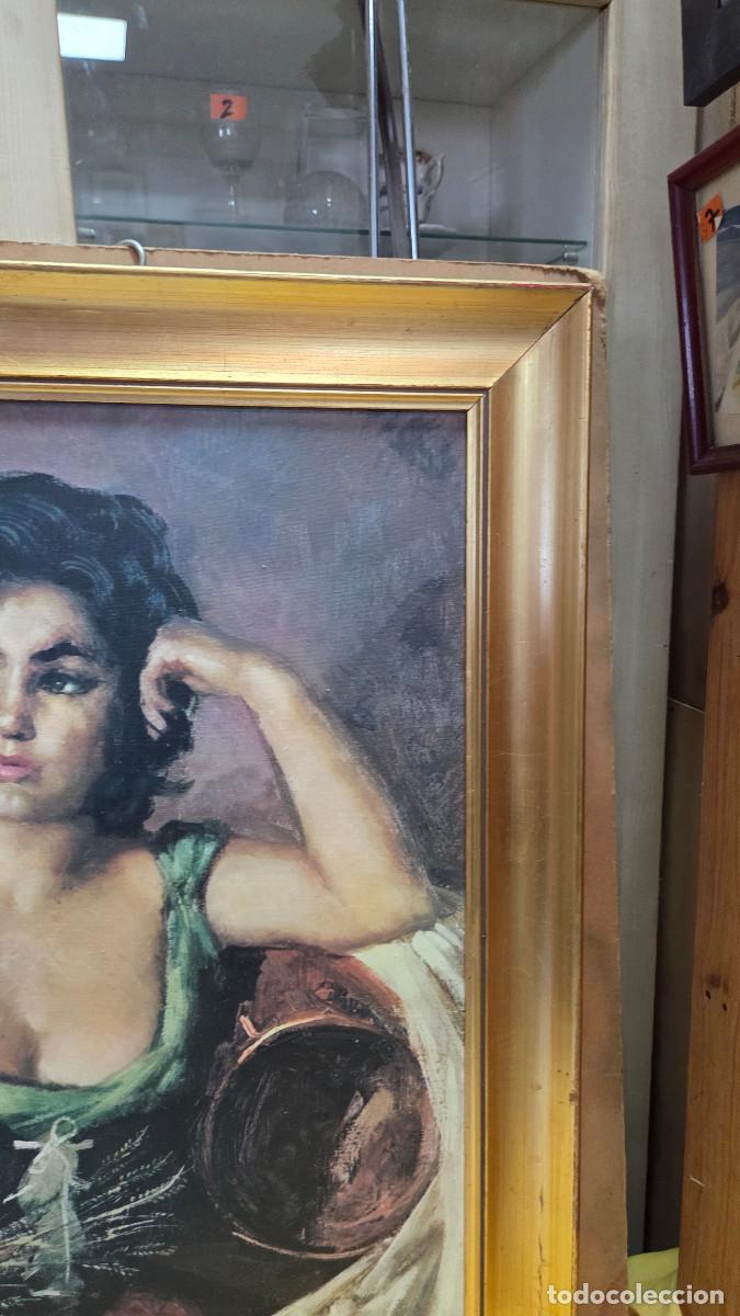 Vintage: cuadro con litografia mujer - Foto 5