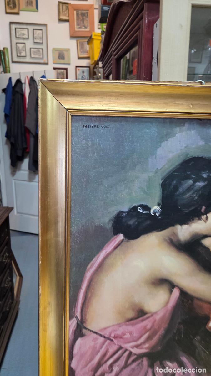 Vintage: cuadro con litografia mujer - Foto 2