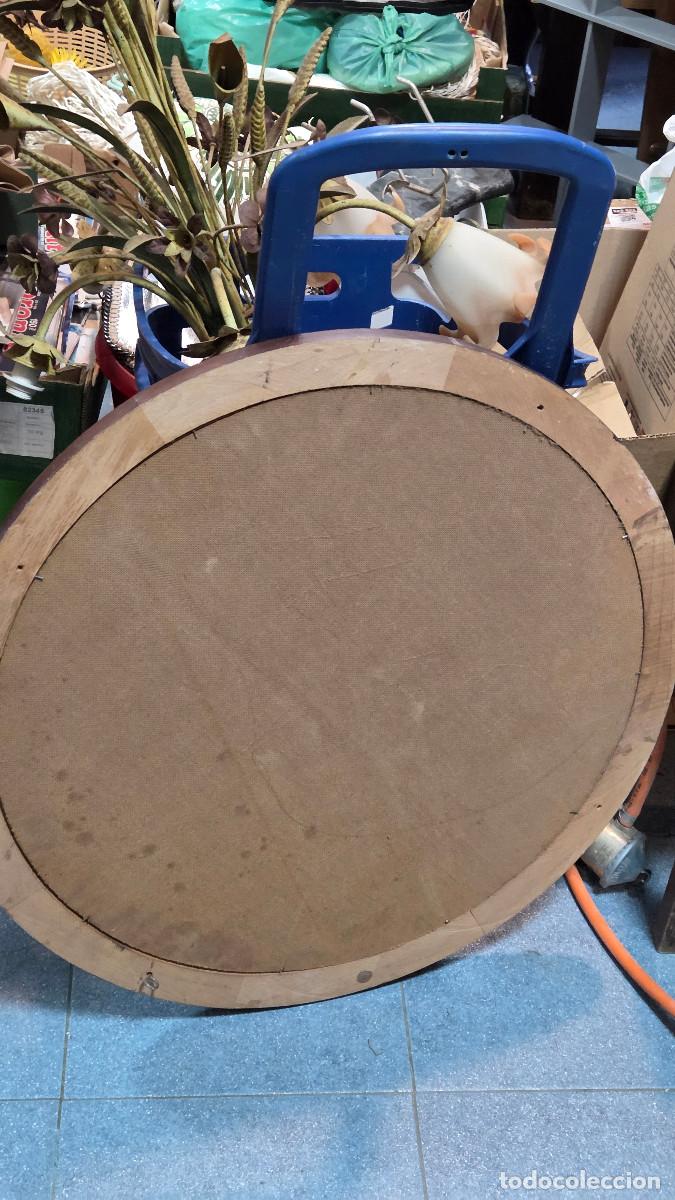 Vintage: espejo de madera redondo - Foto 4