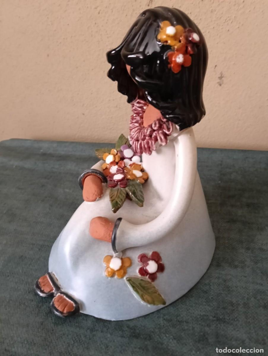 Vintage: NI&Ntilde;A CON FLORES DE TERRACOTA - Foto 7