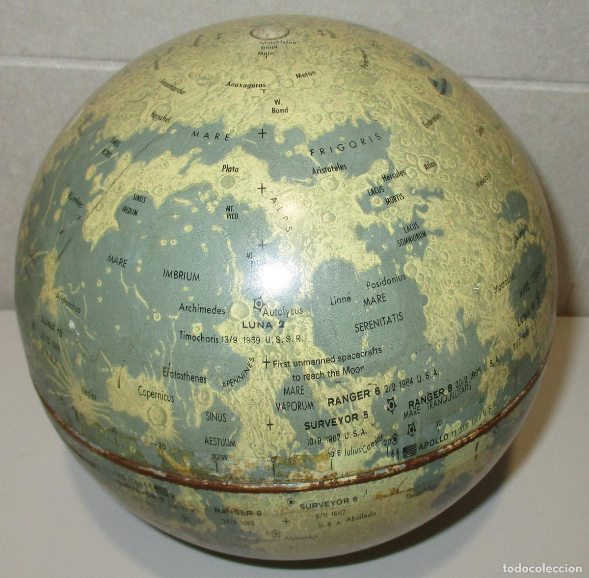 Vintage: antiguo GLOBO LUNAR, Replogle Globes, USA a&ntilde;o 1962