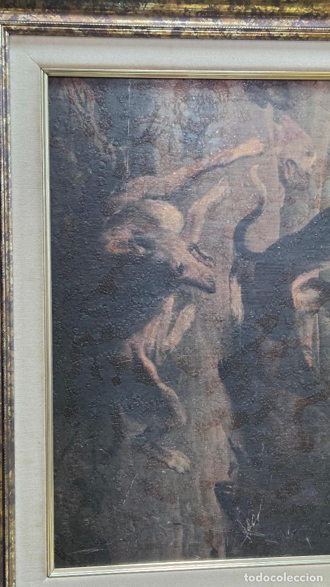 Vintage: cuadro con litografia cazador - Foto 6
