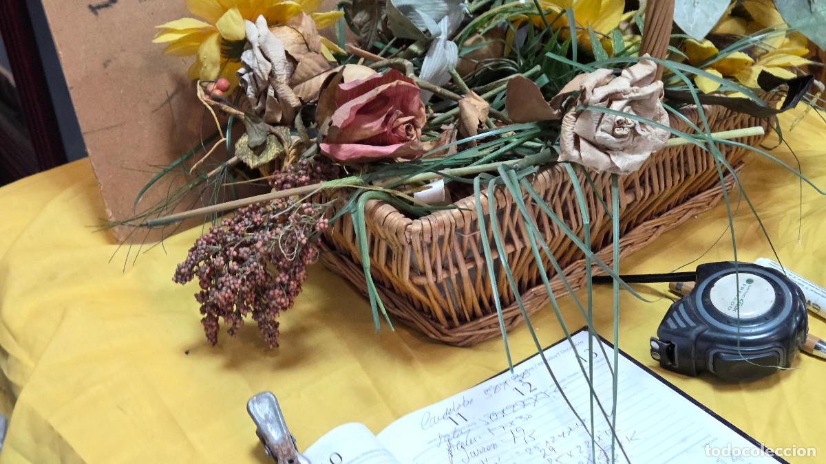 Vintage: centro de mesa ca&ntilde;a y flores artificiales - Foto 3