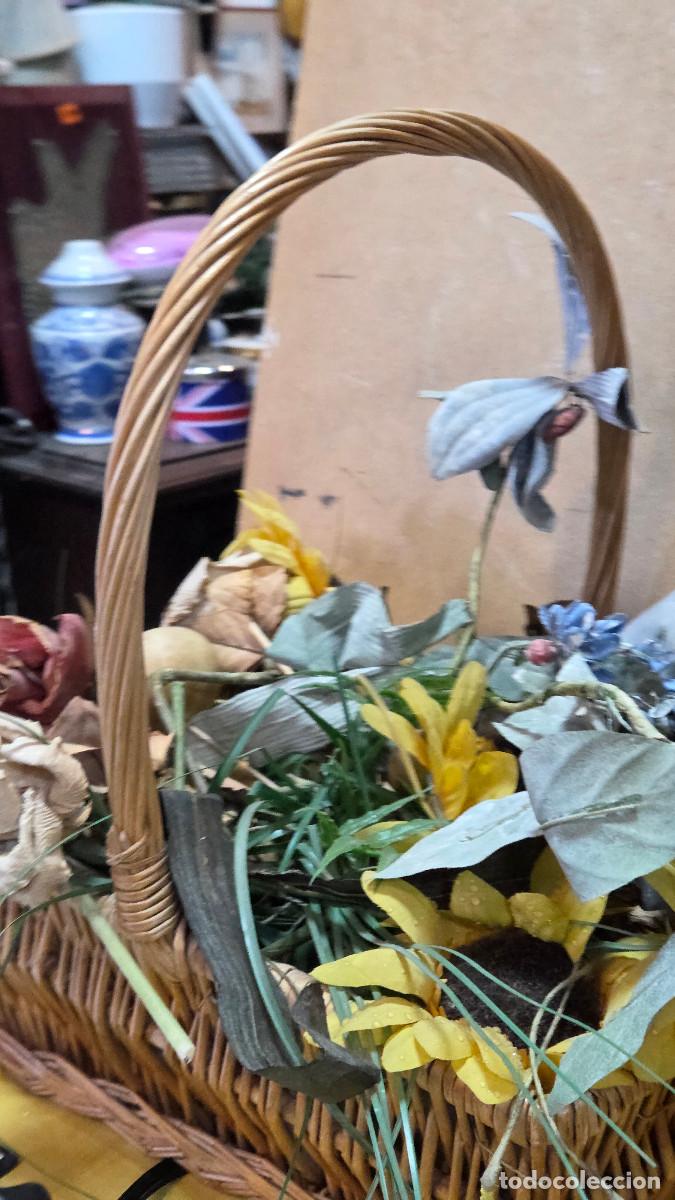 Vintage: centro de mesa ca&ntilde;a y flores artificiales - Foto 6