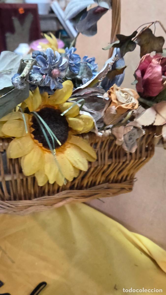 Vintage: centro de mesa ca&ntilde;a y flores artificiales - Foto 7