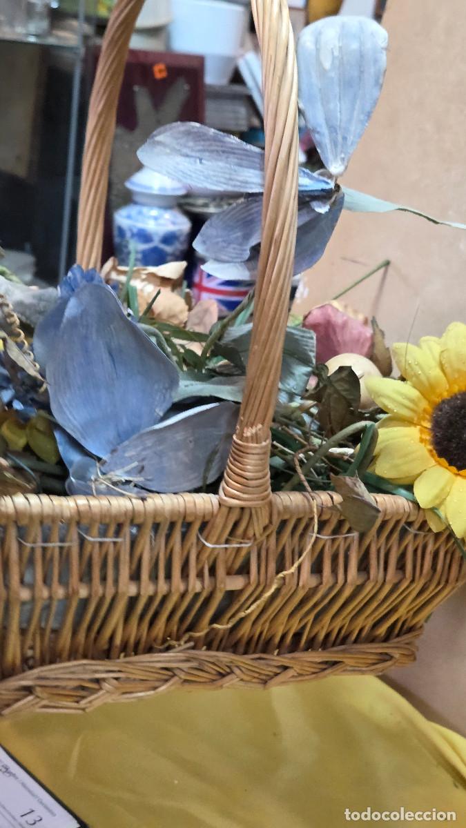 Vintage: centro de mesa ca&ntilde;a y flores artificiales - Foto 8