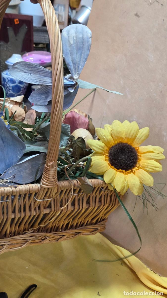 Vintage: centro de mesa ca&ntilde;a y flores artificiales - Foto 9