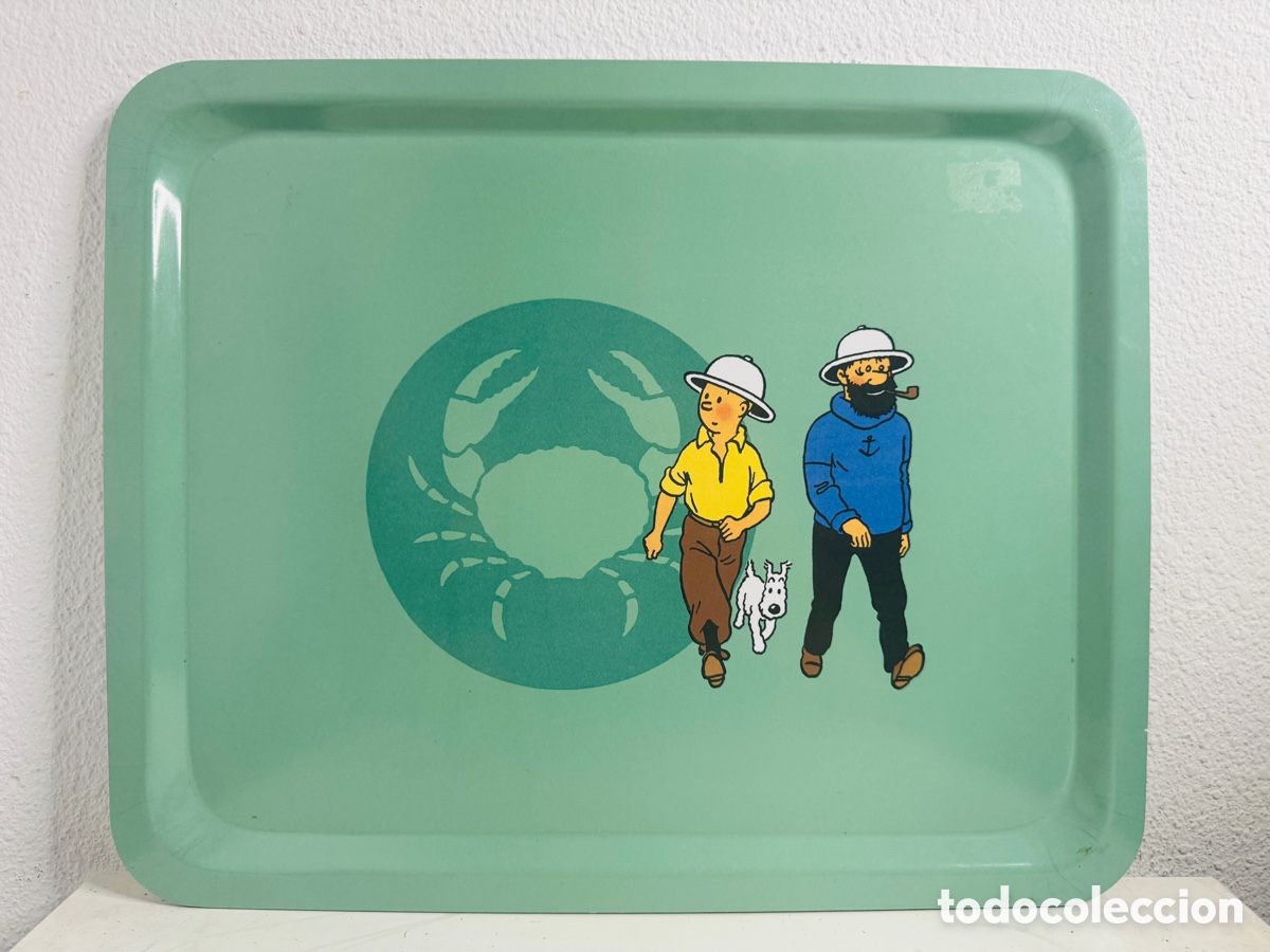 Vintage: Tint&iacute;n Cangrejo Pinzas de Oro Bandeja 47,5 x 38,5 cm