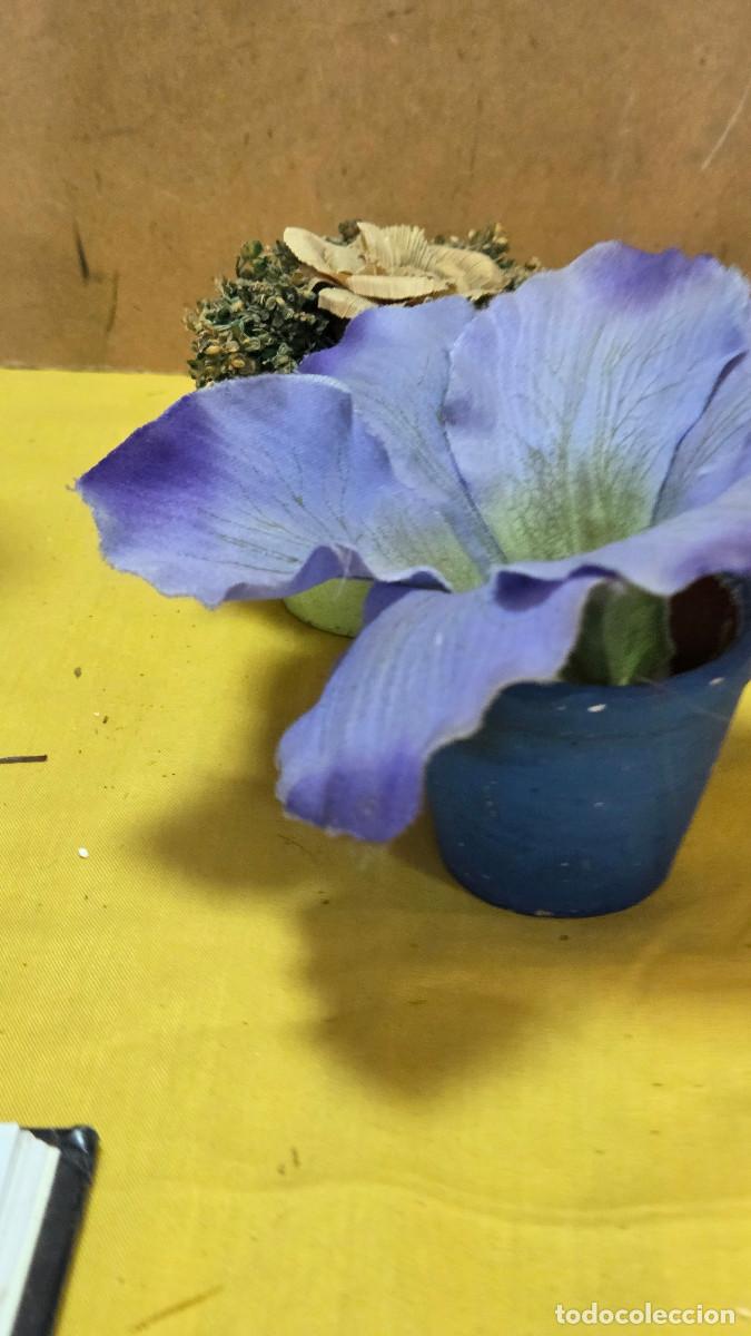 Vintage: 5 peque&ntilde;as macetas con flores secas - Foto 2