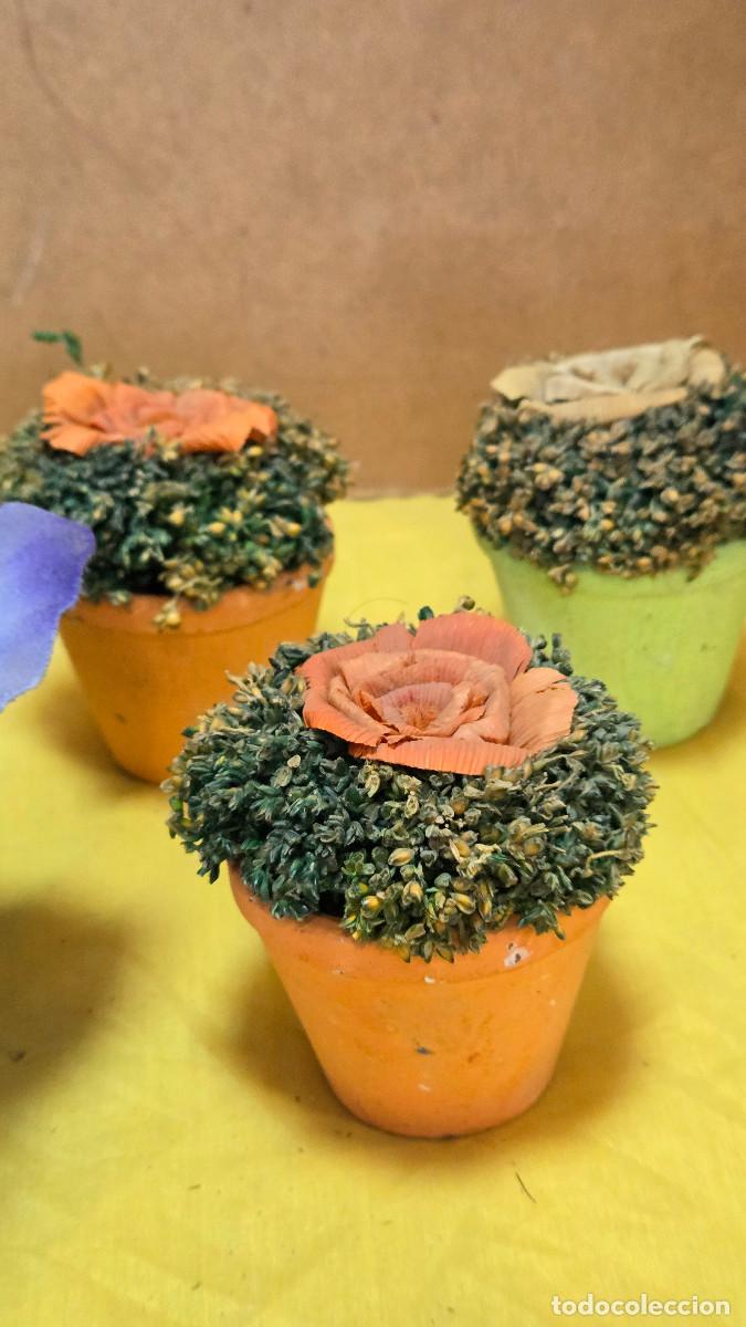 Vintage: 5 peque&ntilde;as macetas con flores secas - Foto 3