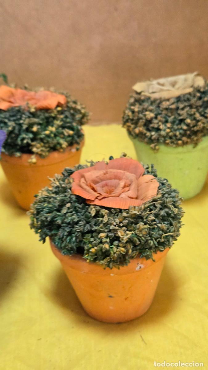 Vintage: 5 peque&ntilde;as macetas con flores secas - Foto 4