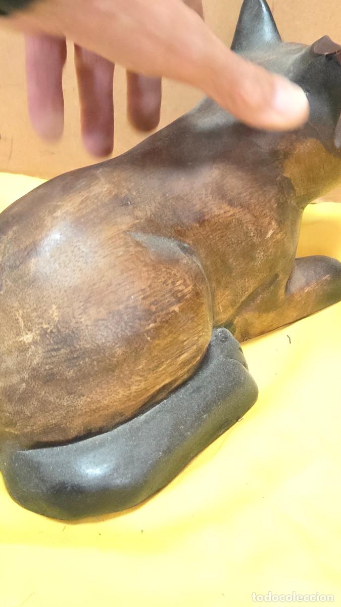 Vintage: figura gato de madera - Foto 5