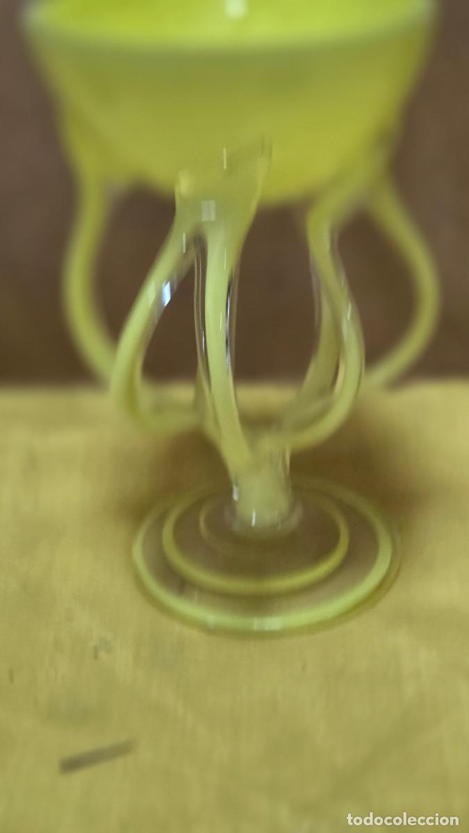 Vintage: jarron de cristal amarillo - Foto 3