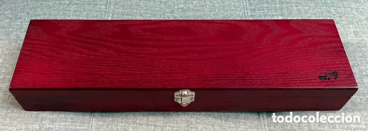 Vintage: (L*020*) Estuche jamonero: cuchillo y chaira acero inoxidable | caja madera 43cm