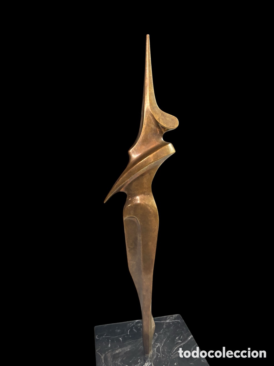Vintage: Escultura en bronce con pie de m&aacute;rmol - Foto 2