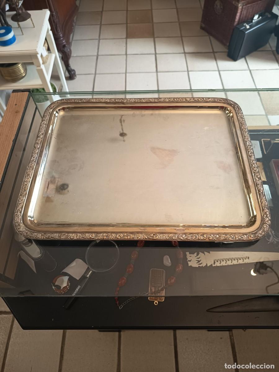Vintage: Bandeja de alpaca 39x30 cm