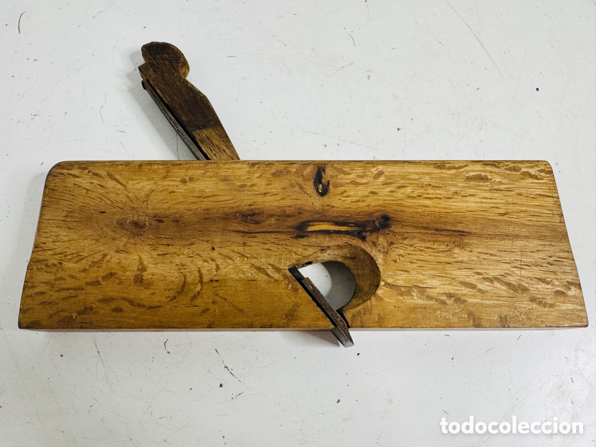 Vintage: cepillo de carpintero o moldurero de madera antiguo - Foto 7