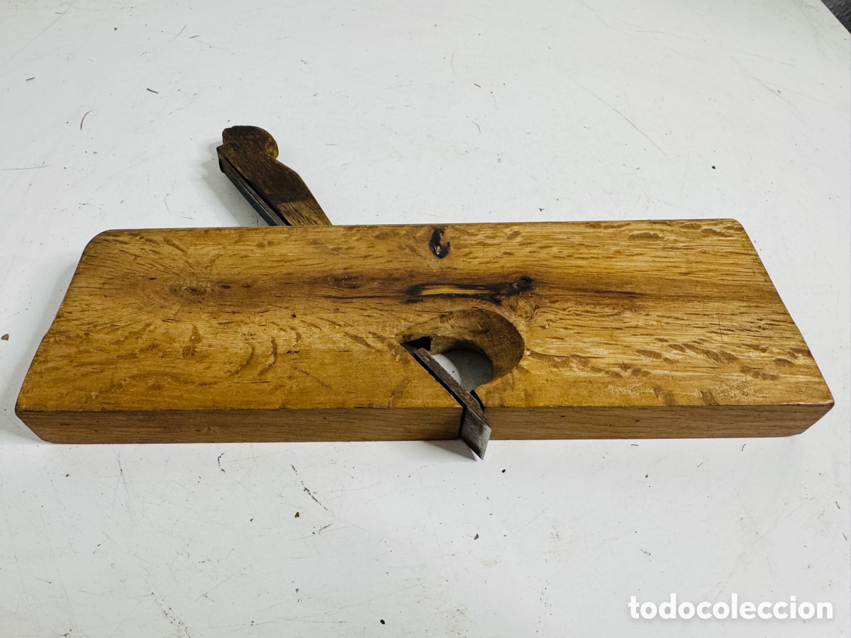 Vintage: cepillo de carpintero o moldurero de madera antiguo - Foto 8