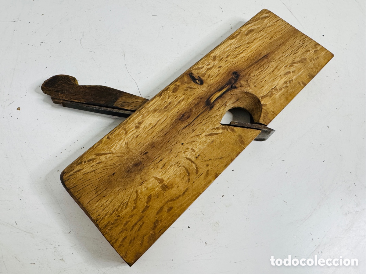 Vintage: cepillo de carpintero o moldurero de madera antiguo - Foto 10