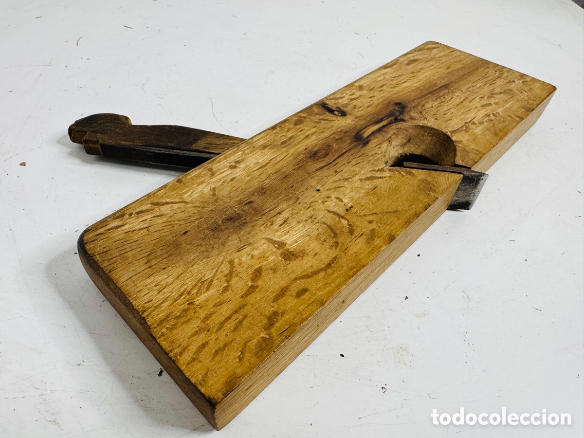 Vintage: cepillo de carpintero o moldurero de madera antiguo - Foto 11