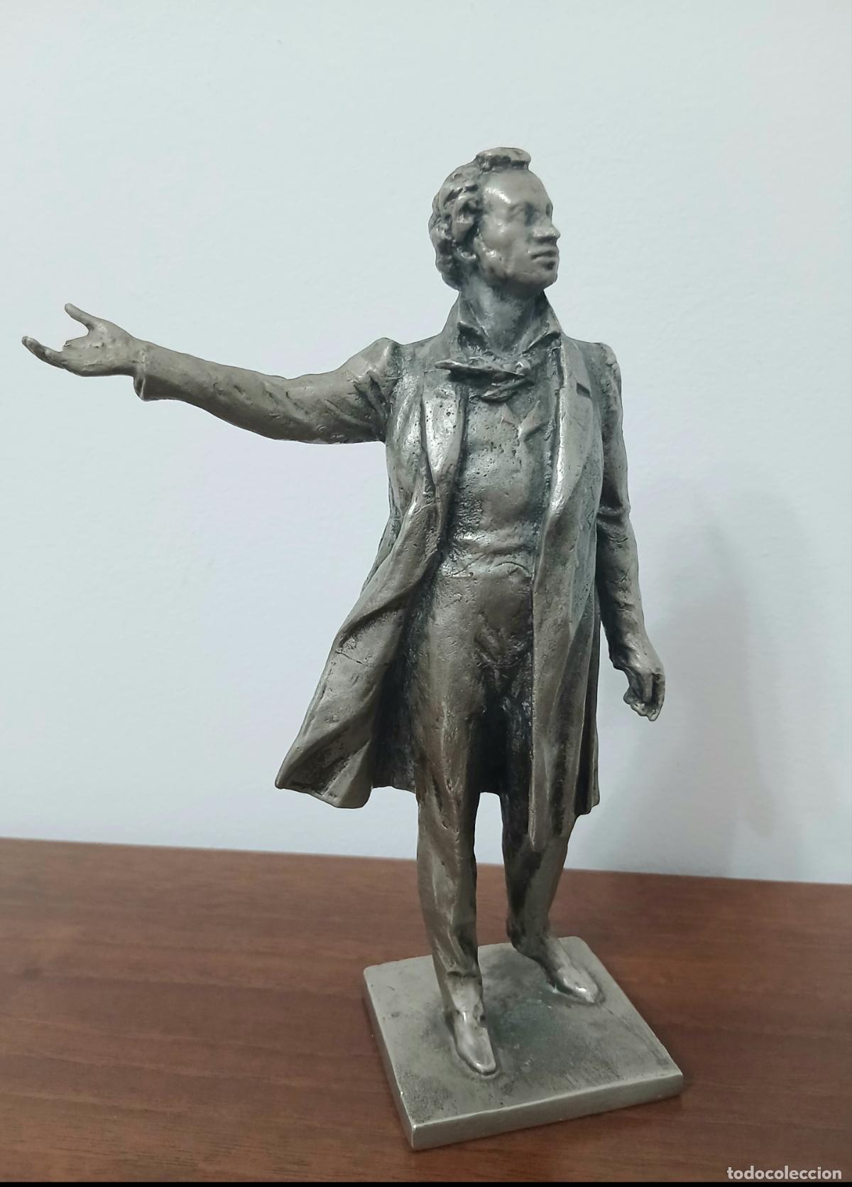 Vintage: Figura A.S.Pushkin Silumina - Foto 1