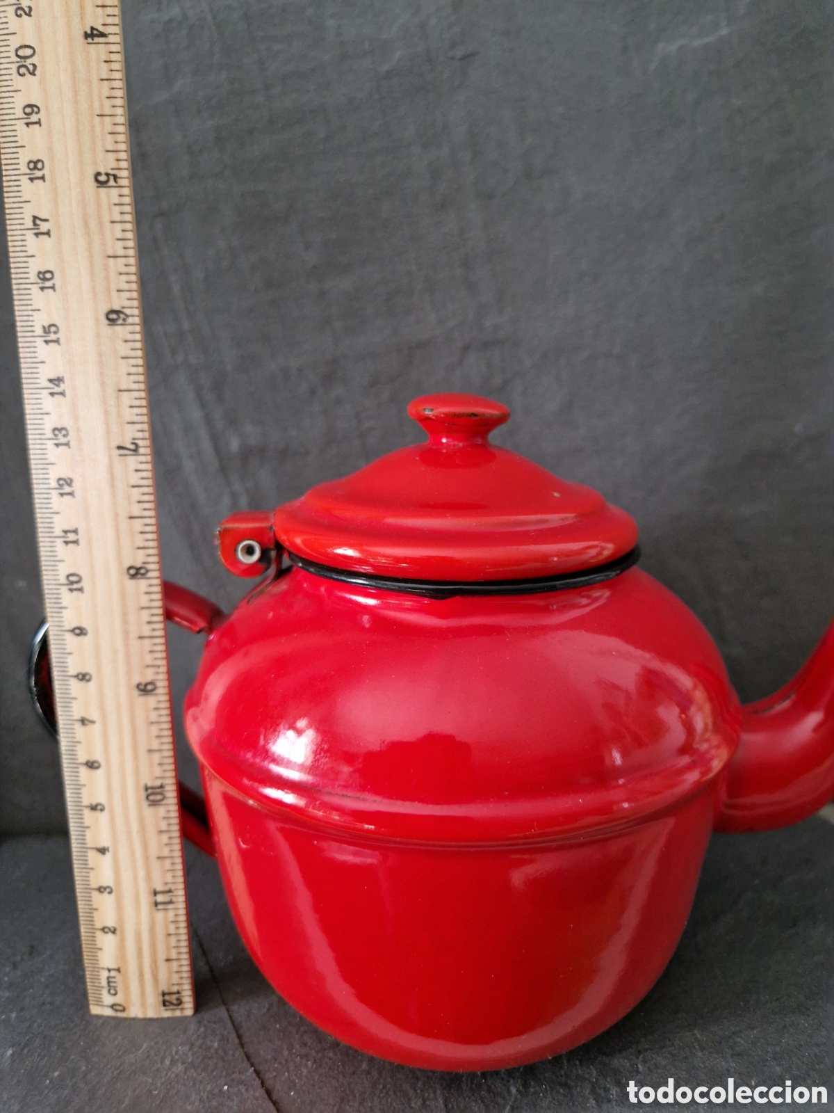 Vintage: Tetera vintage esmalte rojo - Foto 4