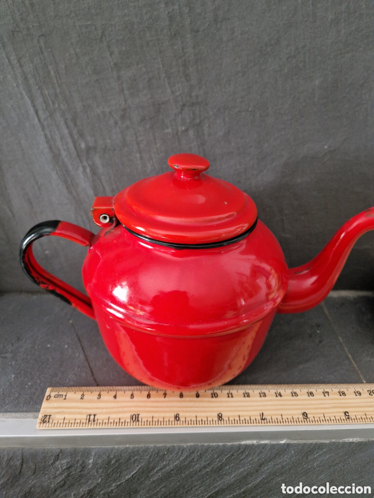 Vintage: Tetera vintage esmalte rojo - Foto 7