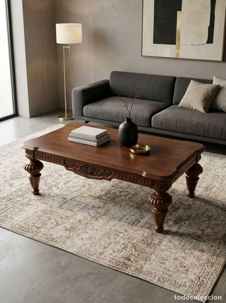 Vintage: MESA DE CENTRO DE MADERA