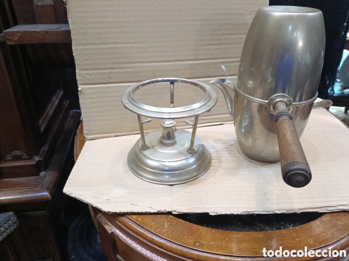 Vintage: Cafetera a&ntilde;os 50 pu&ntilde;o de madera - Foto 4