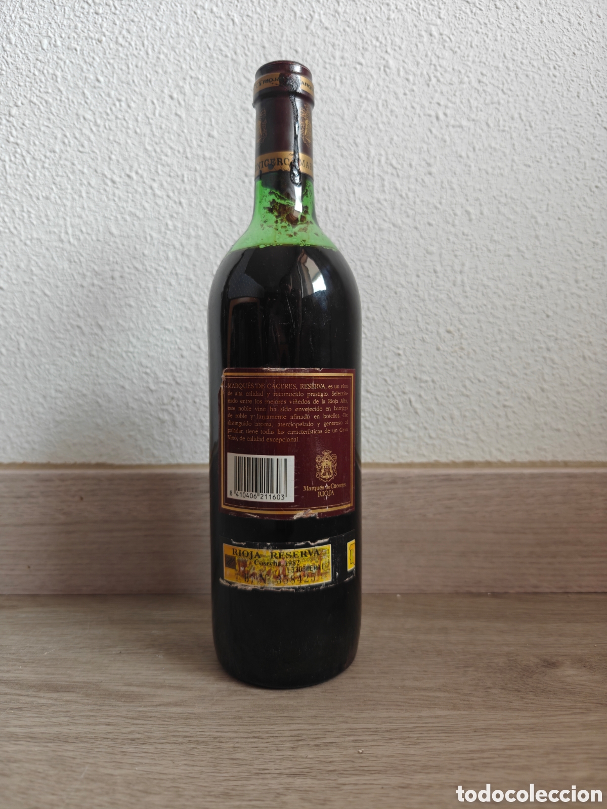 Vintage: Botella Marques de C&aacute;ceres 1982 - Foto 2