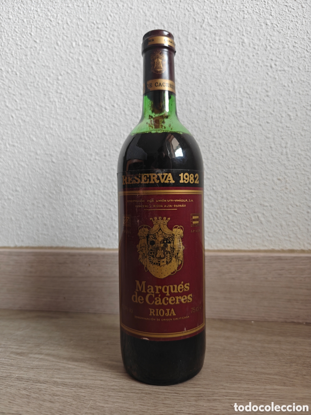 Vintage: Botella Marques de C&aacute;ceres 1982