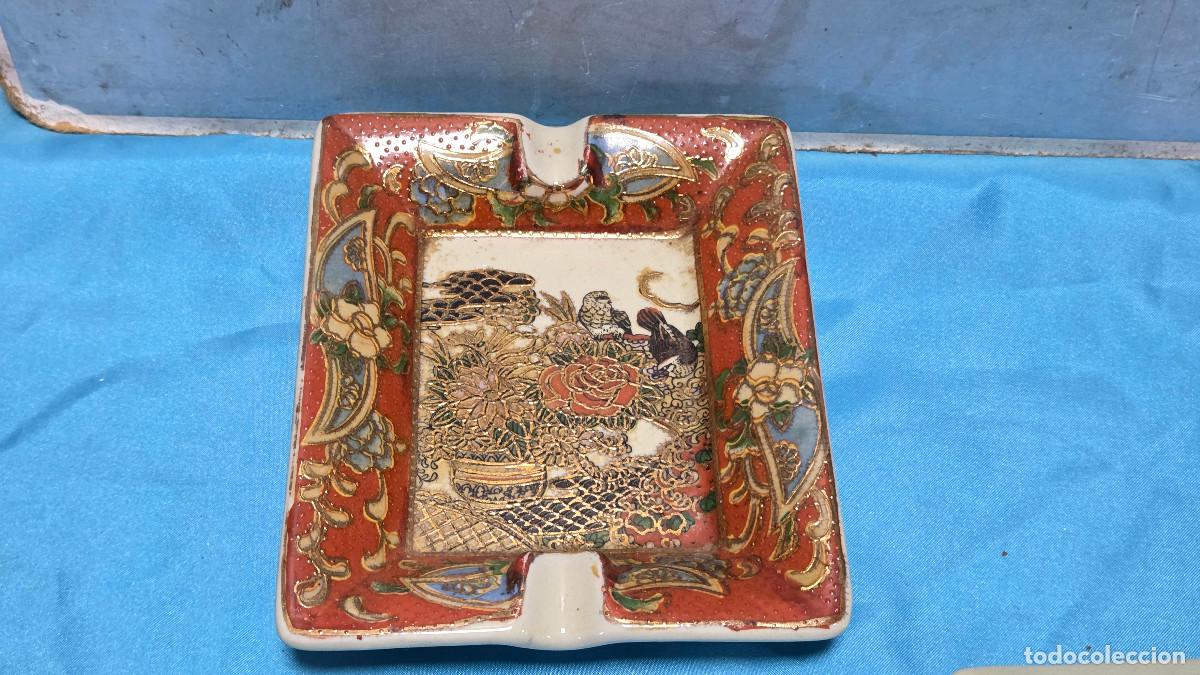 Vintage: cenicero de ceramica oriental
