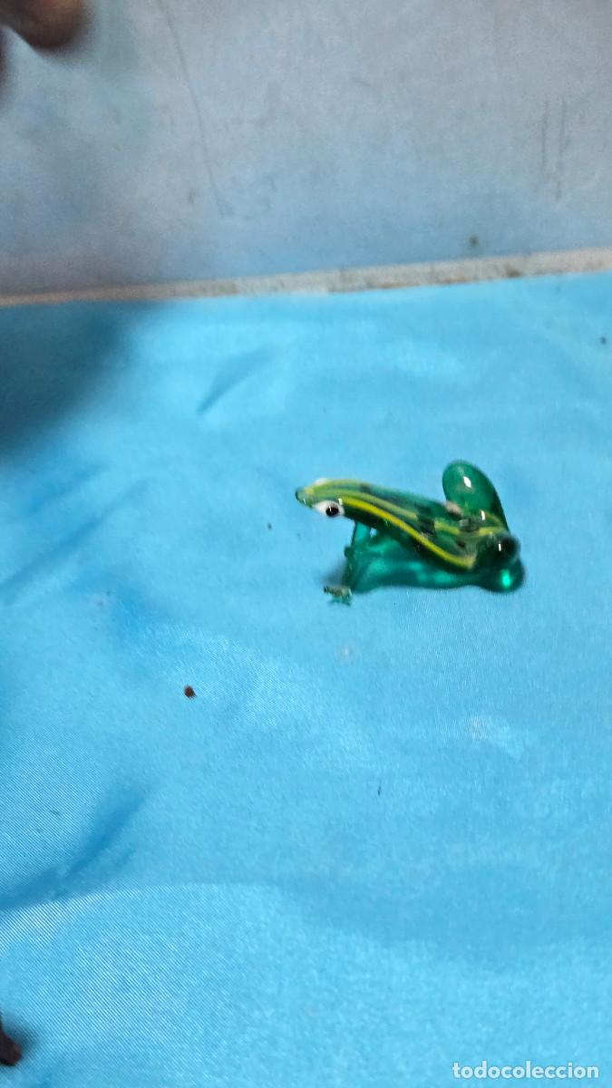 Vintage: figura rana de cristal de murano
