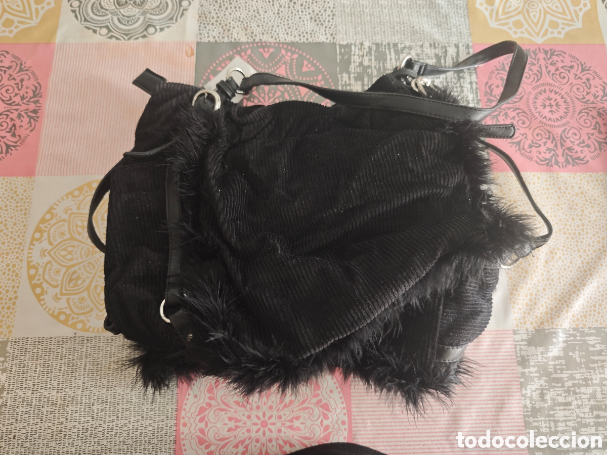 Vintage: Bolso nuevo negro tipo pana