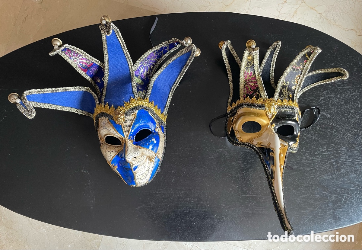 Vintage: Pareja de m&aacute;scaras venecianas