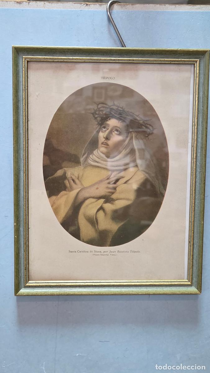 Vintage: cuadro con lamina antigua religiosa