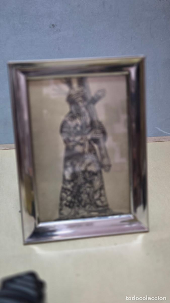 Vintage: portafotos cromado antiguo