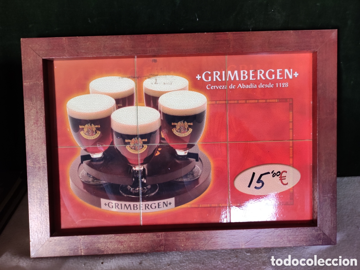 Vintage: Cuadro imitaci&oacute;n azulejos cerveza