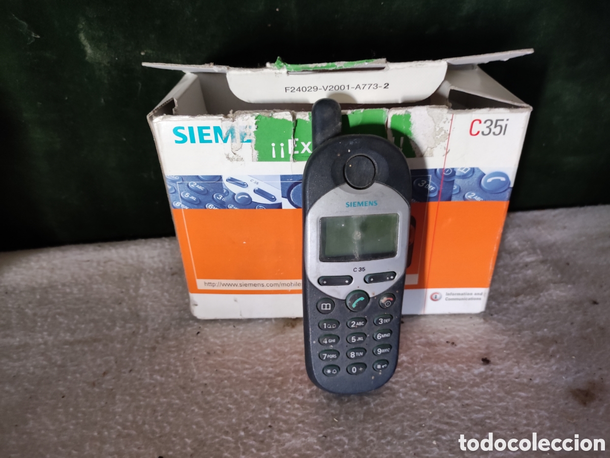 Vintage: Tel&eacute;fono m&oacute;vil marca Siemens con su caja y libros de instrucciones no tiene cargador
