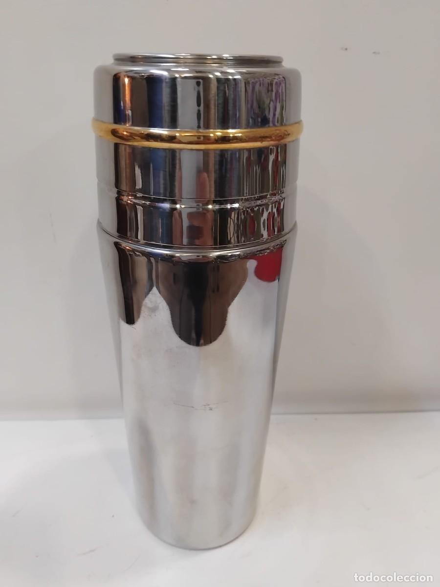 Vintage: Coctelera vintage italiana Mepra de acero inox y oro 24K (A&ntilde;os 70) &iexcl;Una aut&eacute;ntica joya de la coctel