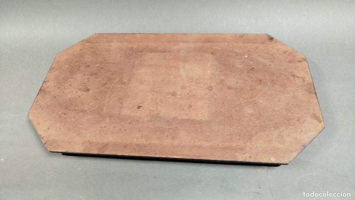 Vintage: BASE DE MADERA BARNIZADA RECTANGULAR CON CHAFLANES EN ESQUINAS - Foto 8